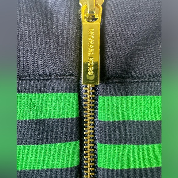 Michael - Michael Kors Striped Navy/Green Stretch Dress Sleeveless/SIZE- XS - Picture 9 of 11